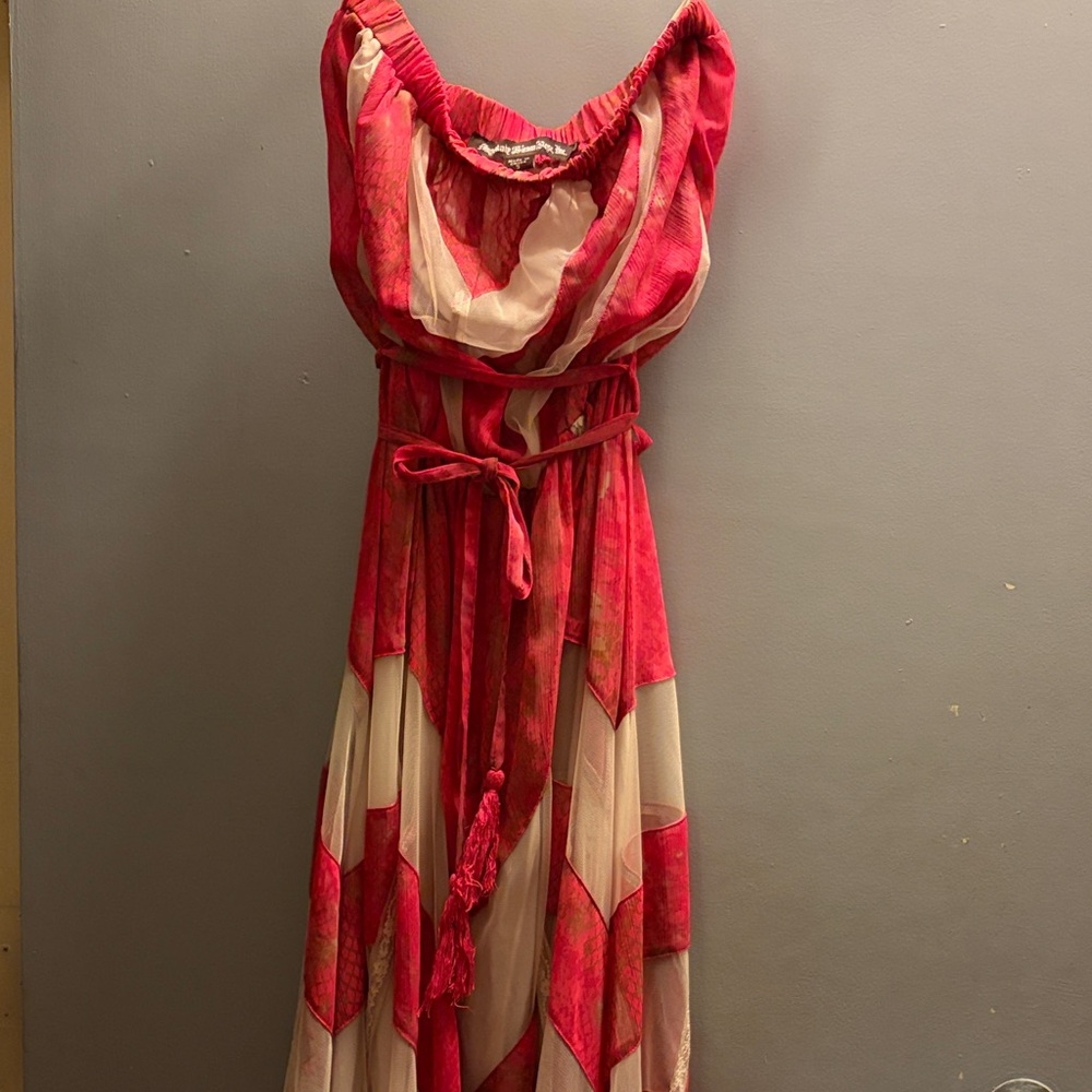 Sienna Rose Vibrant Pink and Cream Maxi Dress